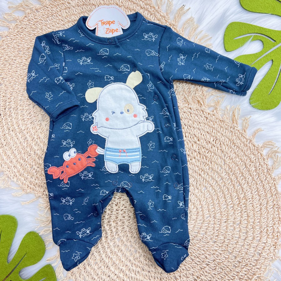 Macacão Trape Zape - Coelhinho Beach - Marinho Macacão Trape Zape - Coelhinho Beach - Marinho